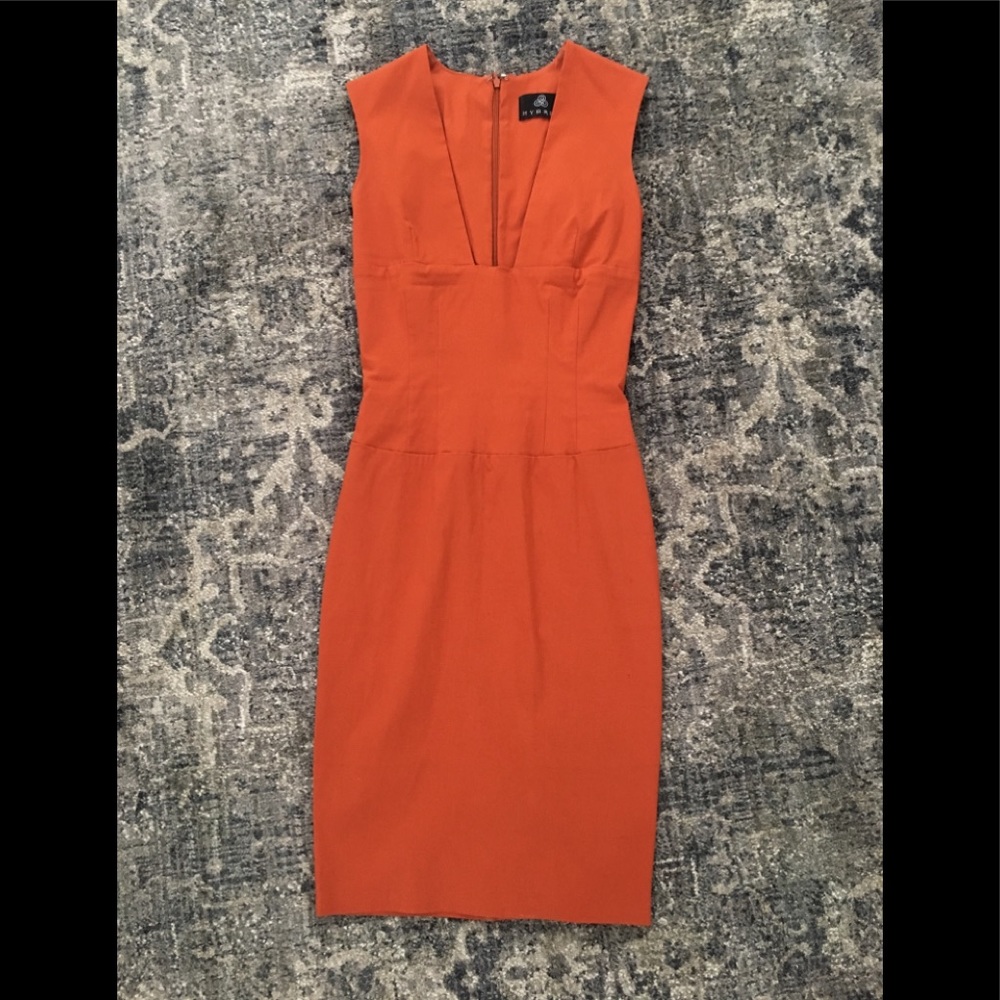 Plunge Neck Pencil Dress